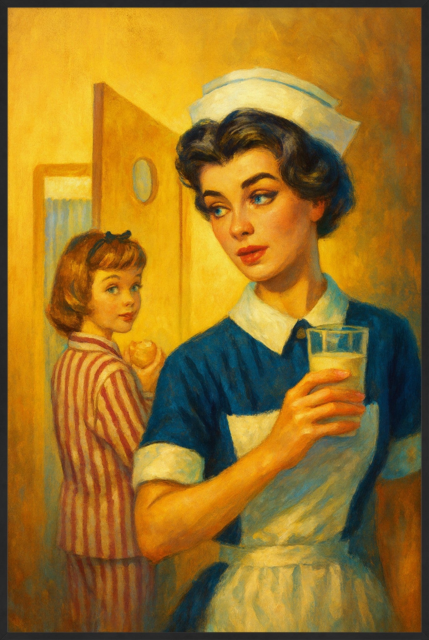 In Caring Hands – Vintage Nurse & Child Art