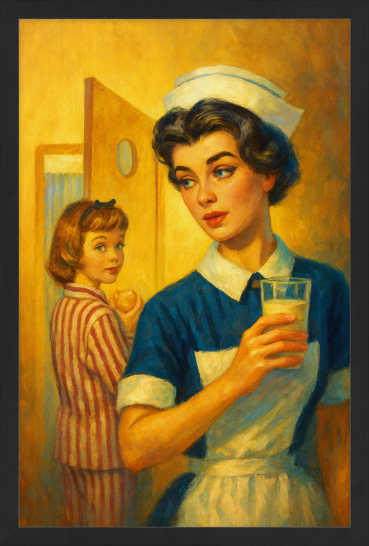 In Caring Hands – Vintage Nurse & Child Art