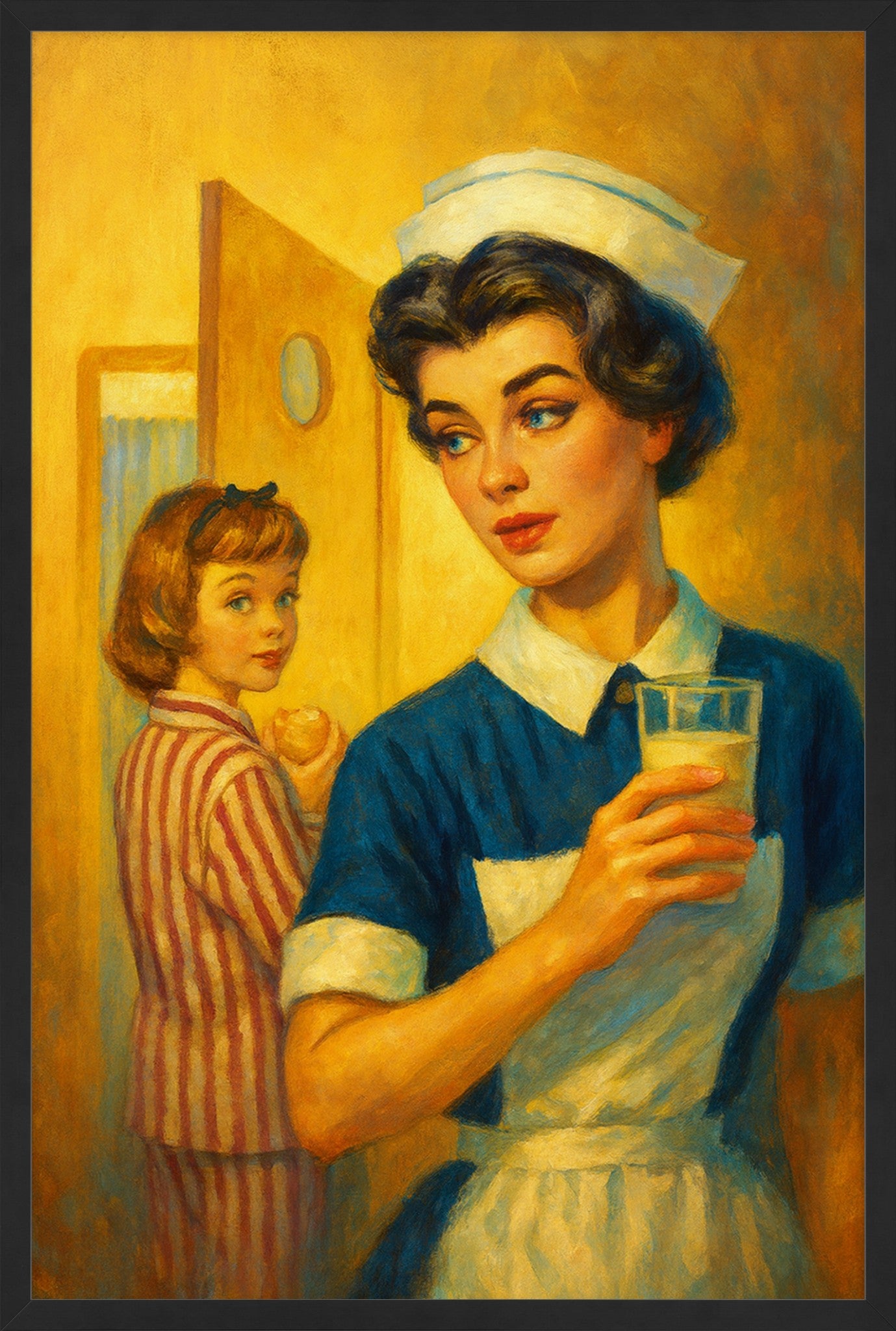 In Caring Hands – Vintage Nurse & Child Art