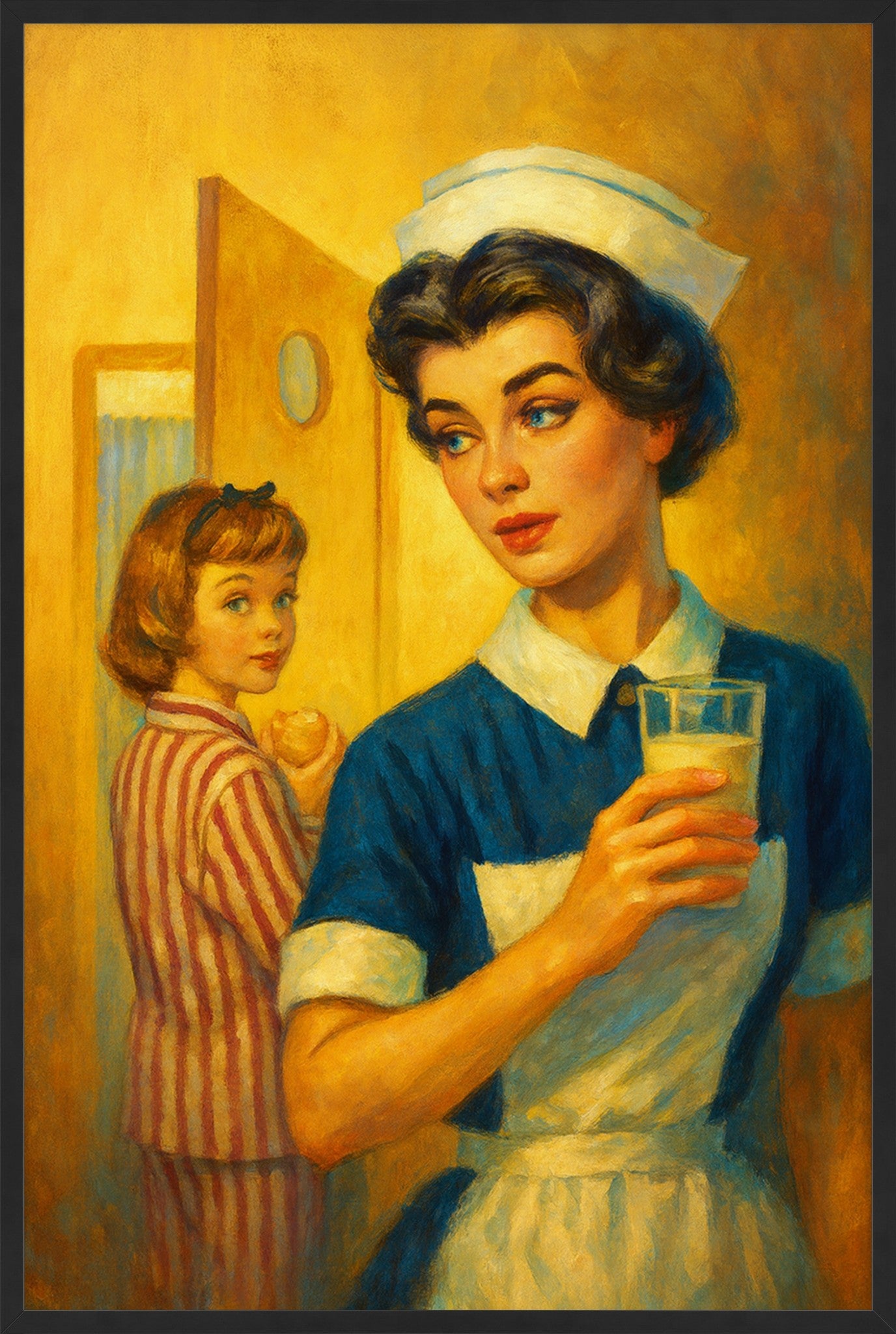 In Caring Hands – Vintage Nurse & Child Art
