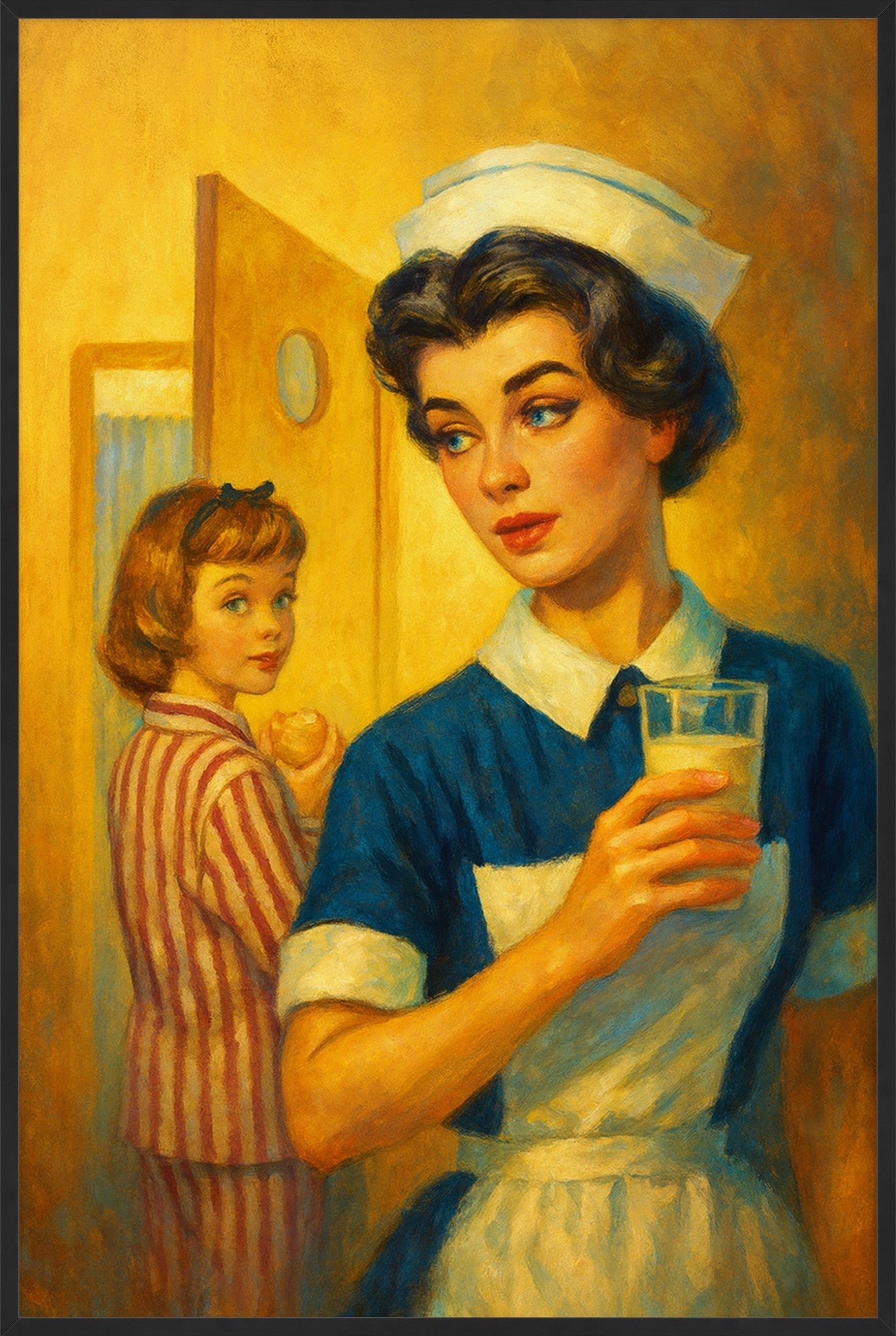 In Caring Hands – Vintage Nurse & Child Art