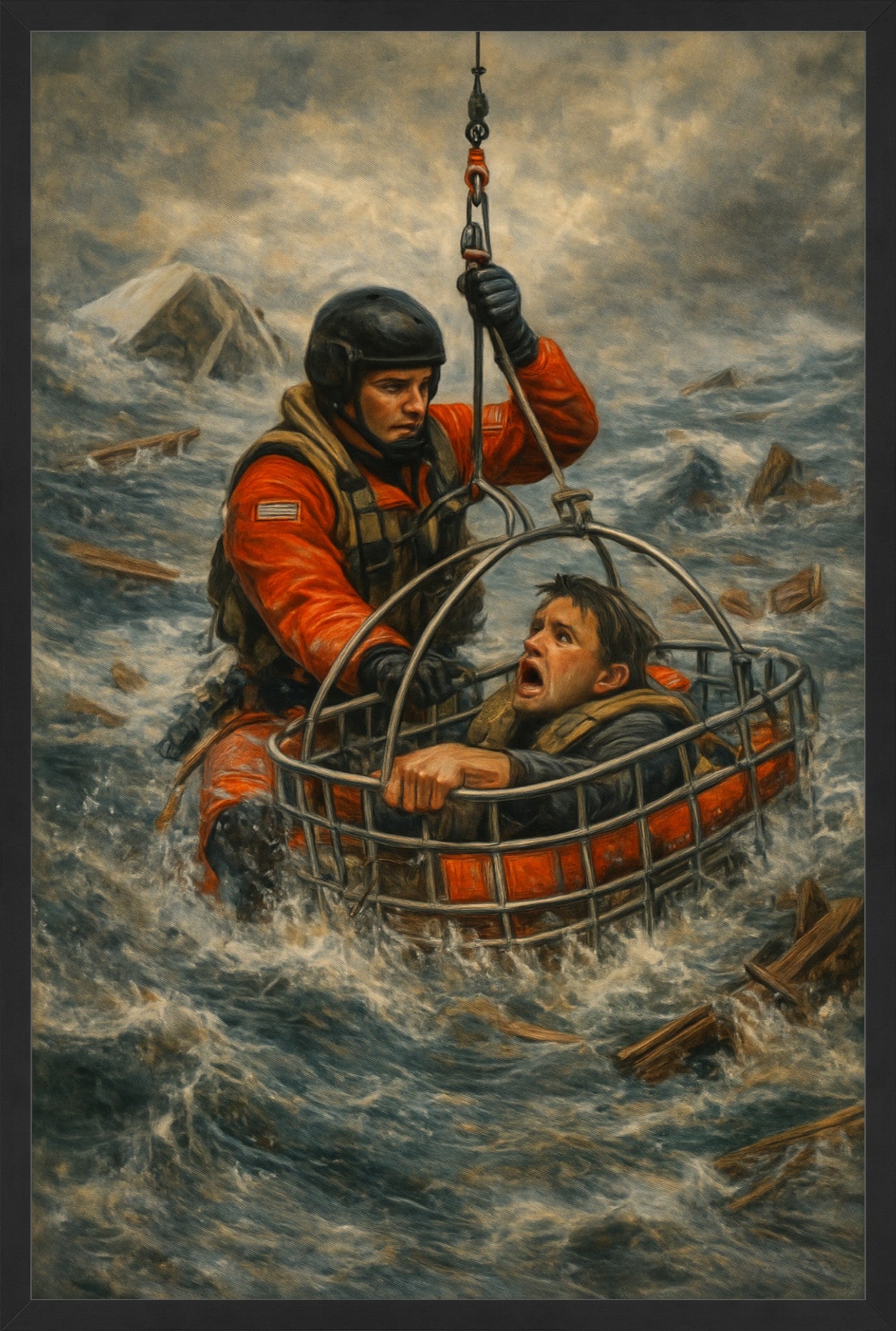 Lifted from the Wreckage - Coast Guard Fine Art