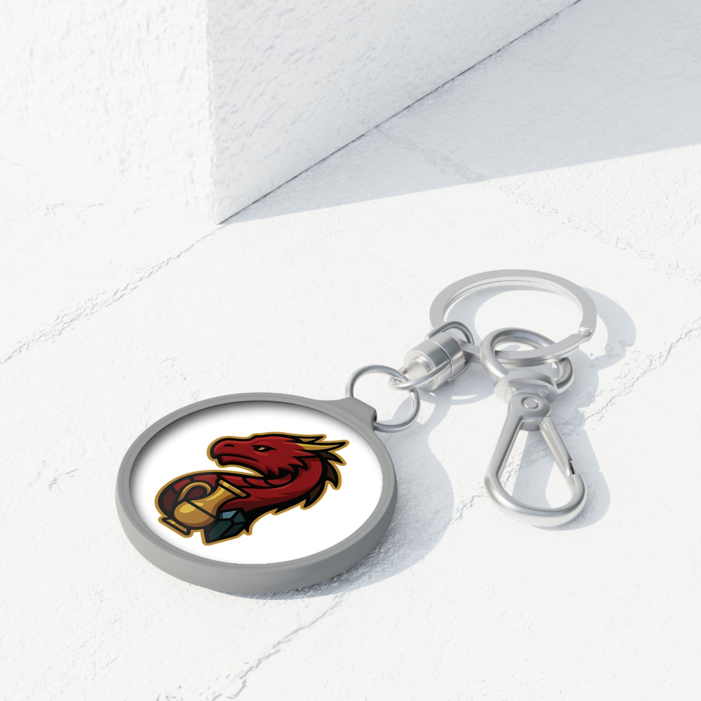 The Dragon's Hoard Keyring Tag — Dragon Emblem Keychain