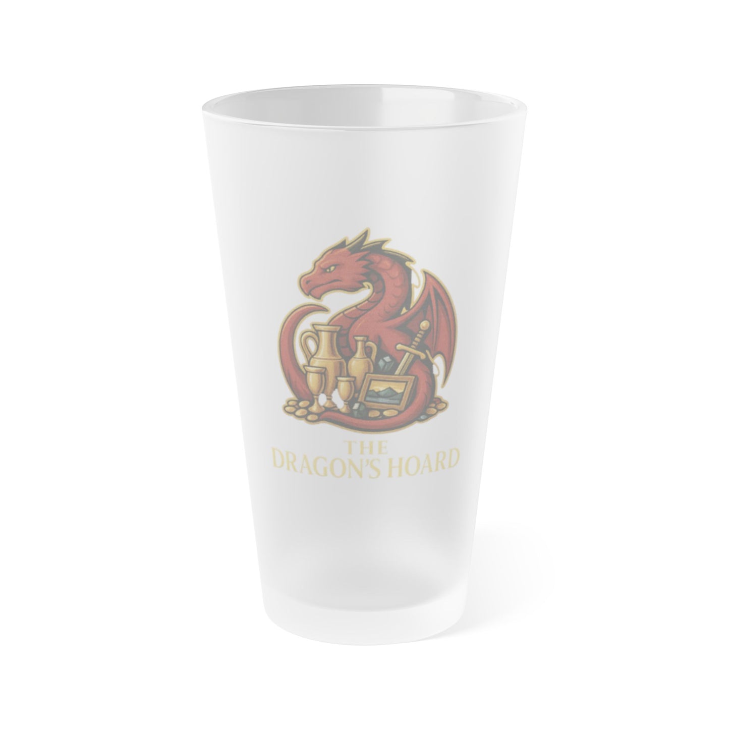 Frosted Pint Glass – The Dragon's Hoard 16oz Beer Cup
