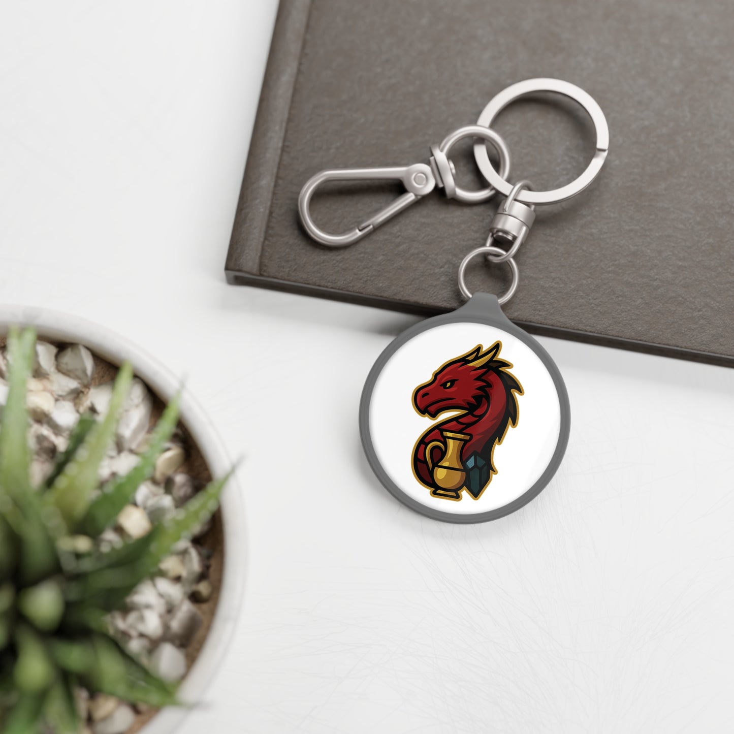 The Dragon's Hoard Keyring Tag — Dragon Emblem Keychain