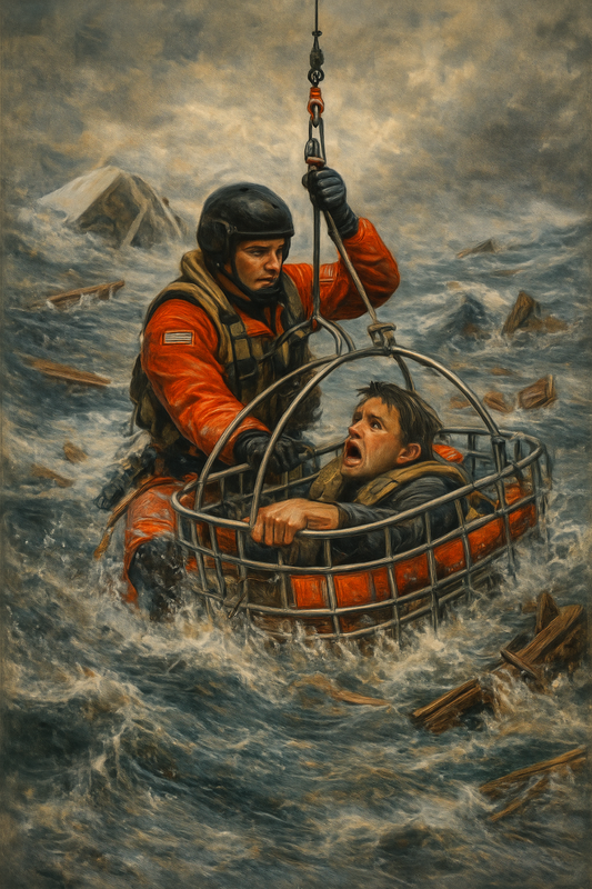 Lifted from the Wreckage - Coast Guard Fine Art